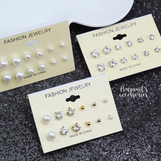 📬 พร้อมส่ง : ต่างหูเซ็ท 6 คู่ | 6 Pairs Stud Earring Set.