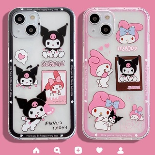 เคสไอโฟน] กันฝุ่นกันกระแทก Melody Kuromi การ์ตูนน่ารัก Apple 11 12 เคสมือถือ Soft TPU iPhone XR 13ProMax โปร่งใส 7/8plus