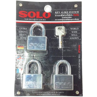 กุญแจคีย์อะไลท์ SOLO 4507 SQC 45 มม. 3 ตัว/ชุด SOLO45MM 4507 SQC SS KA PADLOCK 3EA/SET