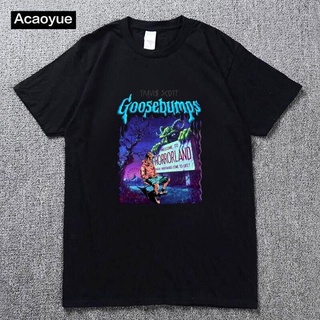 Tshirtคอลูกเรือcrew neckขายดี เสื้อยืดลําลอง แขนสั้น พิมพ์ลาย Traviscot Goosebumps Night Ofhe Living Dummy 2 สําหรับผู้ช