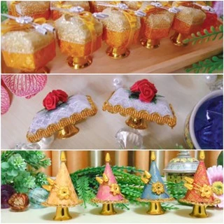 ระฆังพลาสติกสีทองและสีเงิน 100 ชิ้น