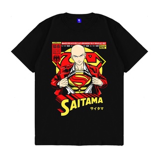 เสื้อยืดอินเทรนด์ผู้ชายอินเทรนด์ผู้หญิงเสื้อยืด พิมพ์ลายอนิเมะ One Punch Man SAITAMA Kizaru สําหรับผู้ชายS-3XL