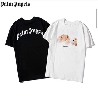 เสื้อยืดแขนสั้น Palm Angels ชาย-หญิง ฟรีไซส์ ดำ/ขาว