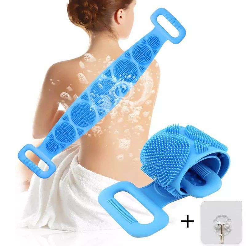 PRACTICAL BACK BRUSH SILICONE BRUSH BODY SCRUBBER 2 ด้านข้างแปรงอาบน้ําหลายชั้น PS349