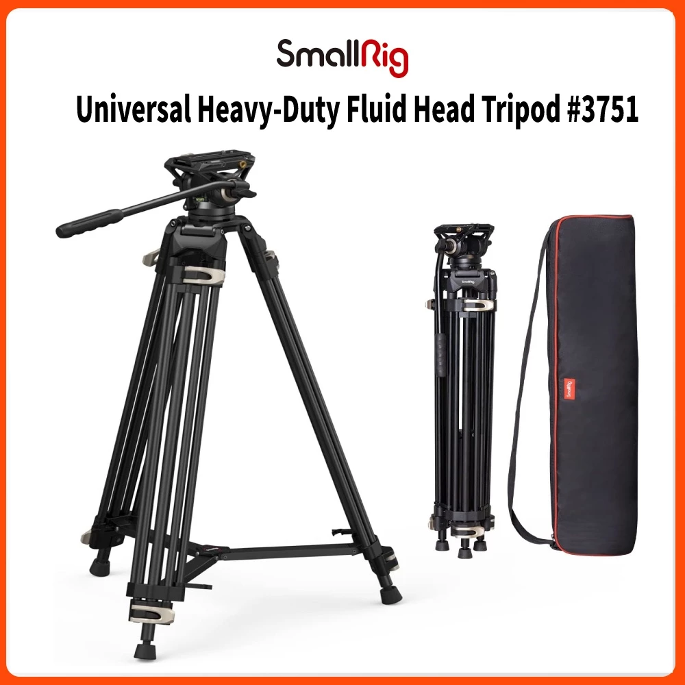 SmallRig AD-01 Video Tripod System, 73" Heavy Duty Tripod with 360 Degree Fluid Head and Quick Release Plate for DSLR, Camcorder, Cameras(3751B)