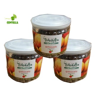 ไร่กำนันจุล ลูกท้ออบแห้ง : ไม่ใส่วัตถุกันเสีย 170 กรัม 3 กระปุก Dried Peach :No preservative 170 g. 3 pots