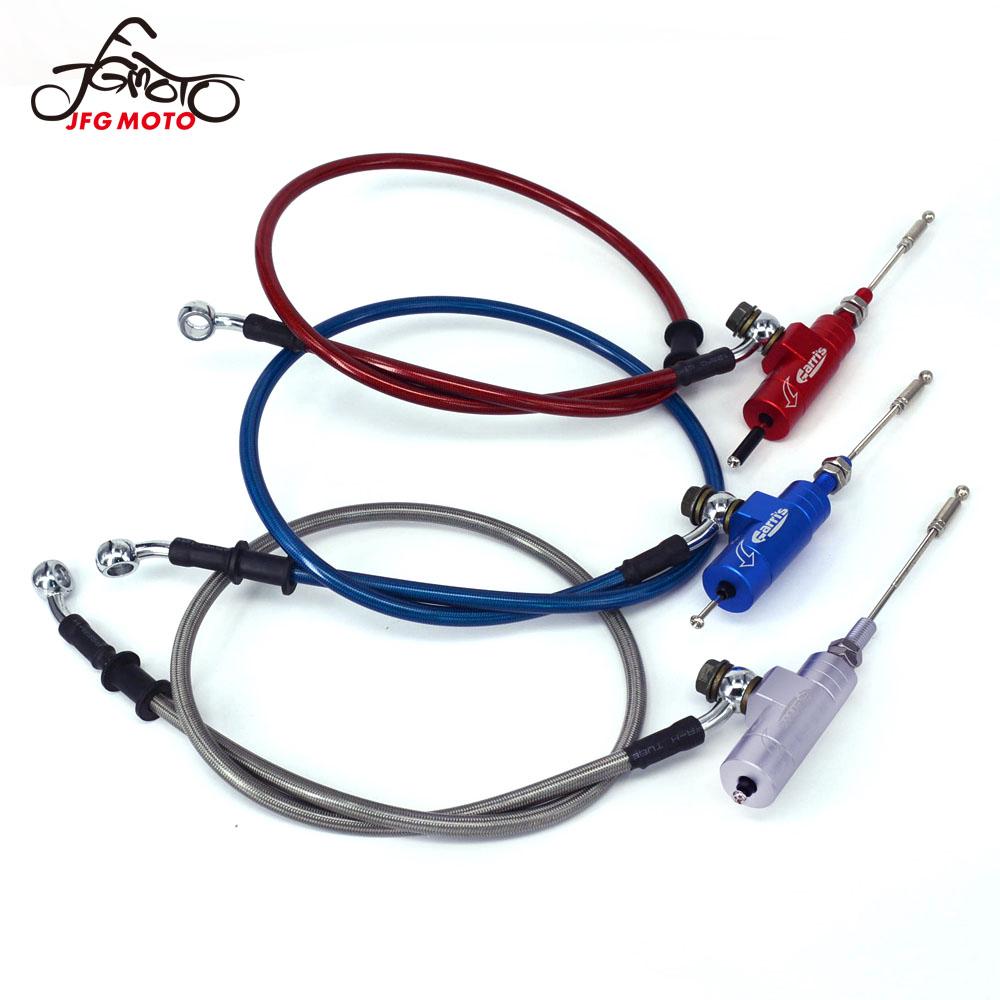 JFG MOTO Universal Hydraulic Clutch Slave Cylinder Pull Rod Pump And Steel Oil Hose Dirt Pit Bike