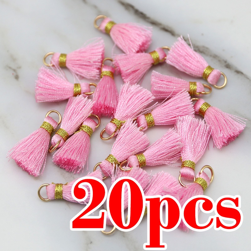 20ชิ้น/แพ็ค2.5เซนติเมตรพู่ของสีต่างๆ,ห่อด้วยด้ายสีทอง,ใช้สําหรับเสื้อผ้าแต่ง,กระเป๋าตกแต่ง - รูปที่ 3