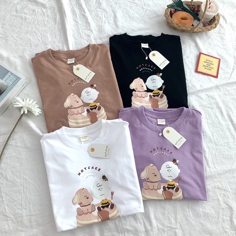 Sugarbeetshop | F27 Hotcake tee เสื้อโอเวอร์ไซต์ oversize เสื้อยืดผ้า cotton