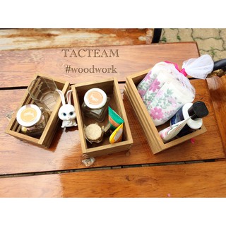 Set ตะกร้าซอสพื้นไม้อัด (S, M, L) งาน Mini-Furniture ไม้สัก ผลิตและจัดจำหน่ายโดย... TACTEAM ‪#woodwork