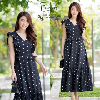 MaxiDress แม็กซี่เดรส แขนกุดอต่งระบาย