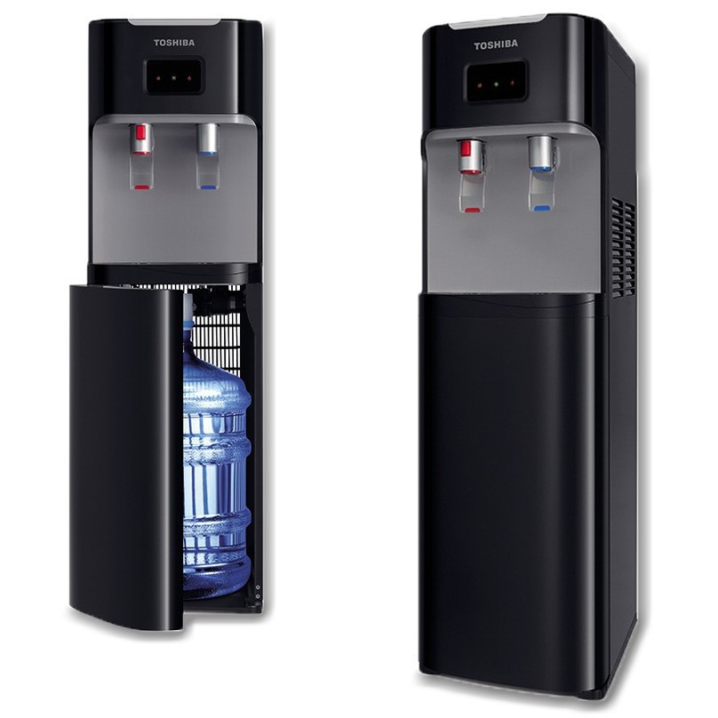 TOSHIBA ตู้กดน้ำร้อน-เย็น Bottom Load รุ่น RWF-W1669BK(K) สีดำ ไม่แถมถังน้ำ รับประกันสินค้า 1 ปี คอม
