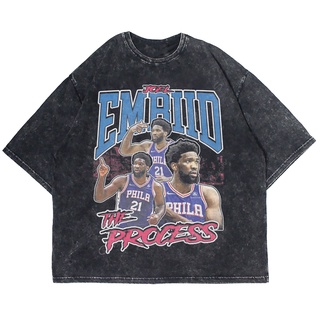 เสื้อยืดผ้าฝ้ายพิมพ์ลายแฟชั่นเสื้อยืด ขนาดใหญ่ พิมพ์ลาย JOEL EMBIID THE PROCESS