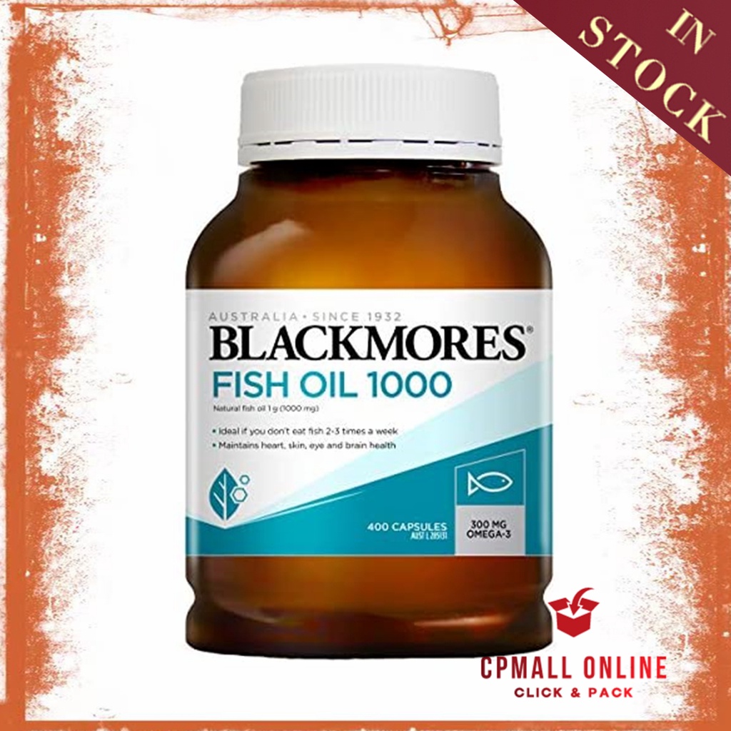 [วันหมดอายุ: 11/2026] Blackmores 海鱼油 Fish Oil 1000mg ( 400 แคปซูล )