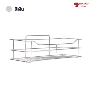 [ขายดี] ชั้นวางของติดผนังห้องน้ำ ไม่ต้องเจาะ แถมกาวติด สแตนเลสกันสนิม ราคาถูก