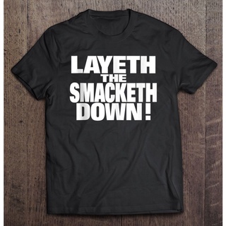 เสื้อยืดผ้าฝ้ายพิมพ์ลายแฟชั่น เสื้อยืด พิมพ์ลายกราฟิก Wwe The Rock Layeth The Smacketh Down สําหรับผู้ชาย