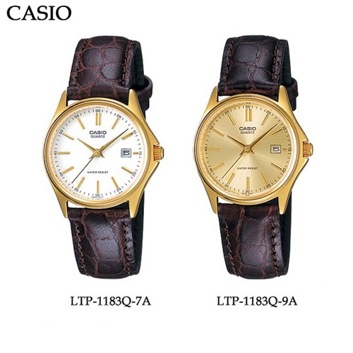 Casio นาฬิกาข้อมือผู้หญิง สายหนัง สีน้ำตาล รุ่น LTP-1183Q,LTP-1183Q-7ADF,LTP-1183Q-9ADF,LTP-1183Q-7A