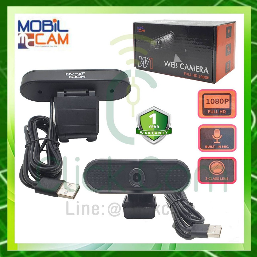 กล้องเว็บแคม Mobil Cam W1 Web Cam 1080P WEBCAM # ของแท้