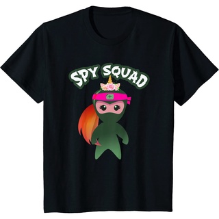 เสื้อยืดโอเวอร์ไซส์เสื้อยืด ผ้าฝ้ายแท้ พิมพ์ลายยูนิคอร์น นินจา Spy Birthday Squad คุณภาพสูงS-3XL