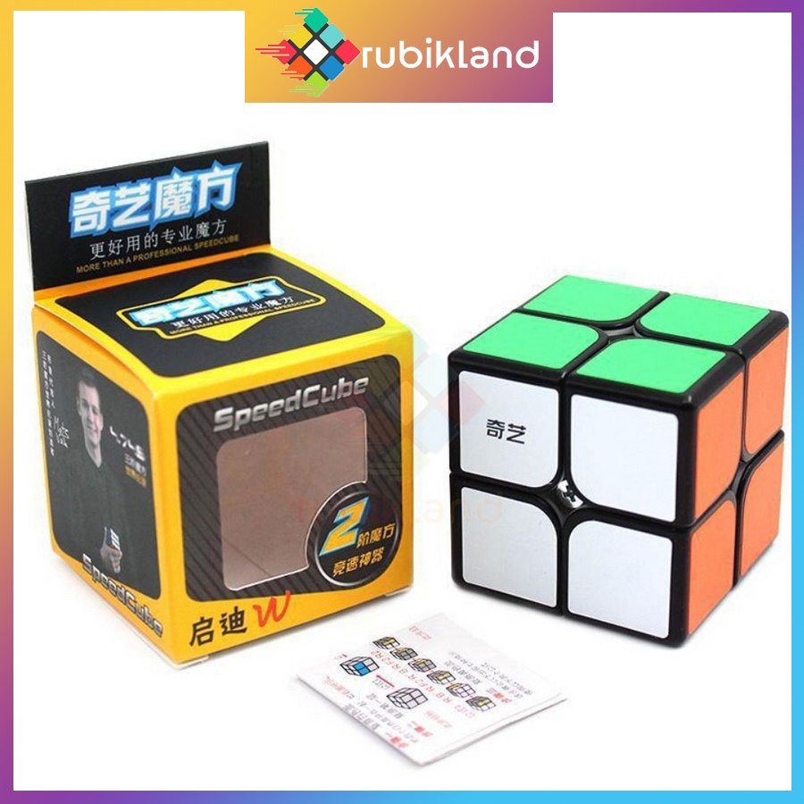 Rubik 2x2 QiYi QiDi 2x2 Rubiks Cube 2x2x2 ของเล่นทางปัญญาชายแดนสีดํา - Rubik Land