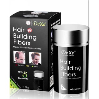 DeXe Hair Building Fibers 22g No.5 (สี Light Brown) ผงไฟเบอร์ ปิดผมบาง No.5 Light Brown T0556