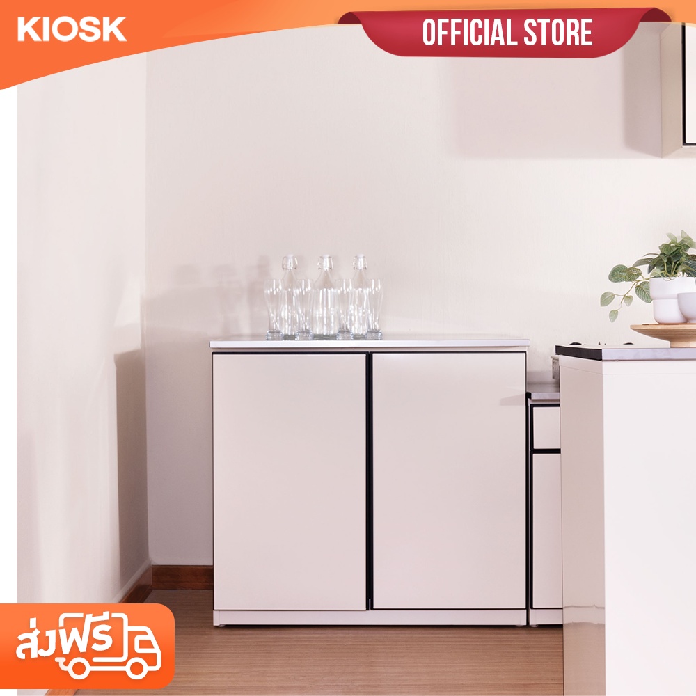 [จัดส่งพร้อมติดตั้งฟรี] KIOSK ตู้ครัวDOBBEL 2บานเปิด ท็อปสแตนเลส