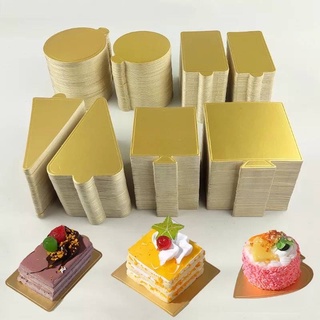 กระดาษรองเค้ก กระดาษรองมูสเค้ก สีทอง (มีให้เลือกหลายลาย) (แพ็ค 100แผ่น)