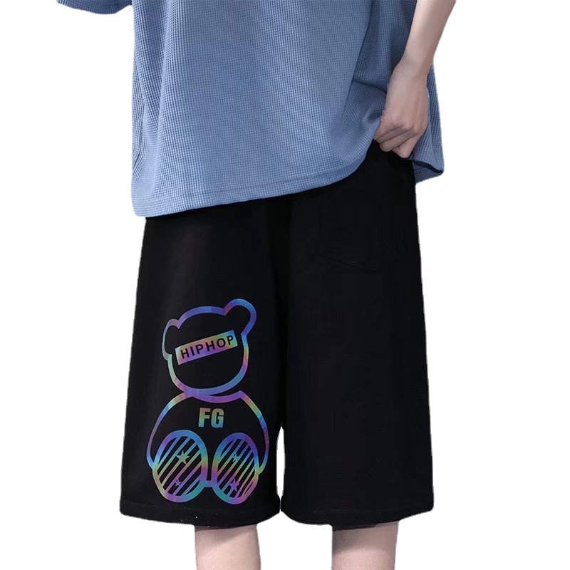 【M-8XL】กางเกงขาสั้นลําลอง พิมพ์ลายการ์ตูนหมี ทรงหลวม สไตล์เกาหลี ฮิปฮอป สําหรับผู้ชาย - รูปที่ 3