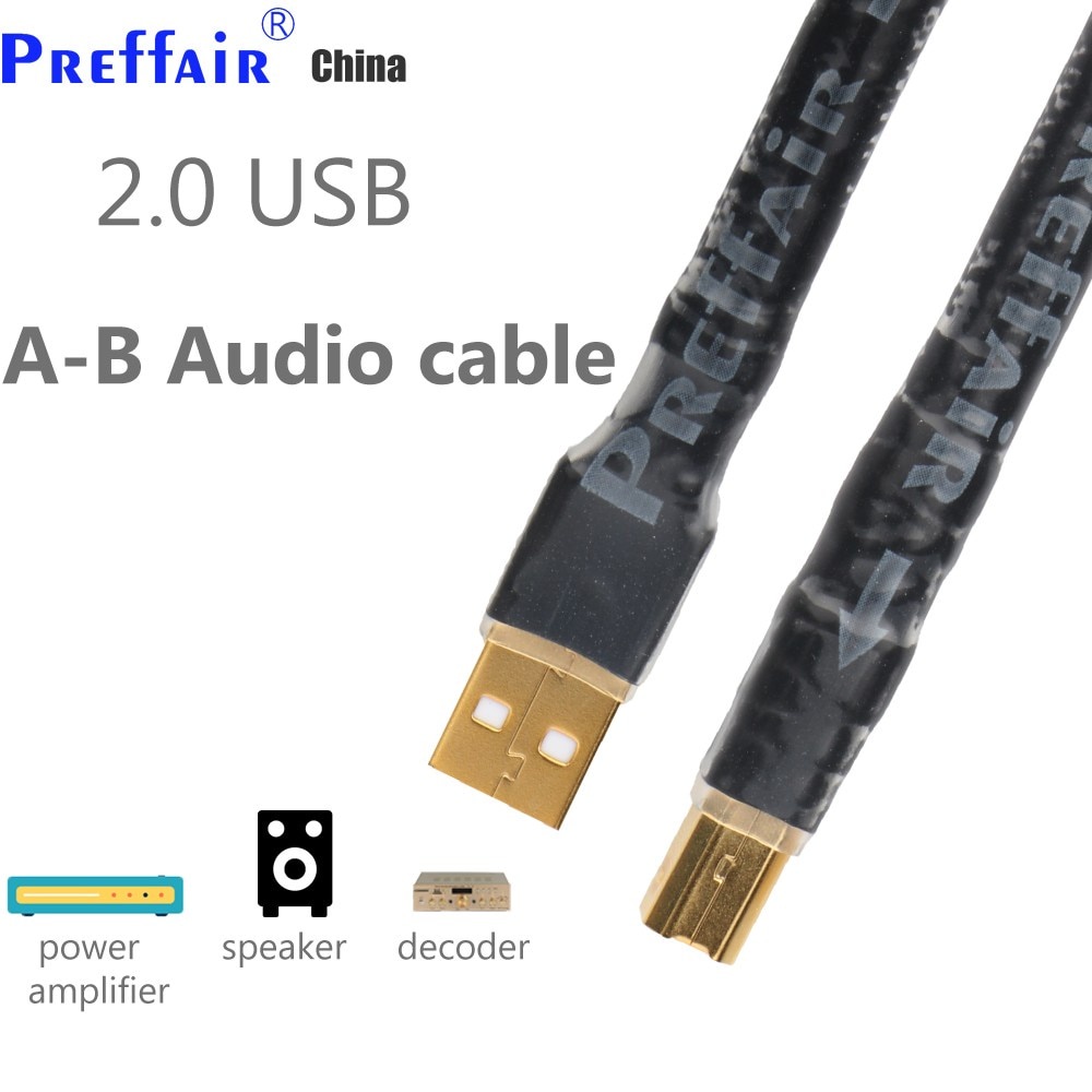 Preffiar x1 สายเคเบิ้ล Hifi USB Type A to Type B Hifi คุณภาพสูง สําหรับ DAC