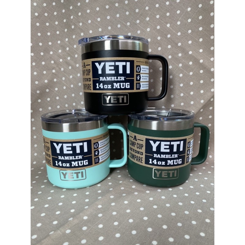 Yeti Rambler 14oz Mug Standard Lid สี Black, Seafoam, Northwoods Green แก้วเยติของแท้ ของใหม่ พร้อมส่ง
