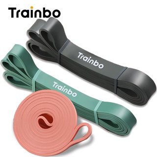 Trainbo Pull up Assist Band วงต้านทานการออกกำลังกายยาง วงต้านทานแบบ Heavy Duty สำหรับออกกำลังกาย การยืดร่างกาย การยืดตัวของ Powerlifting แถบความต้านทานการฝึกอบรม การออกกำลังกายที่บ้านและการออกกำลังกาย