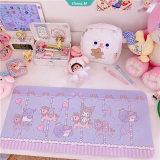 Kawaii แผ่นรองแก้วชา ลายการ์ตูนอนิเมะ Sanrios Melody Kuromi Cinnamoroll มีฉนวนกันความร้อน กันเปื้อน สําหรับโต๊ะทํางาน [GM]