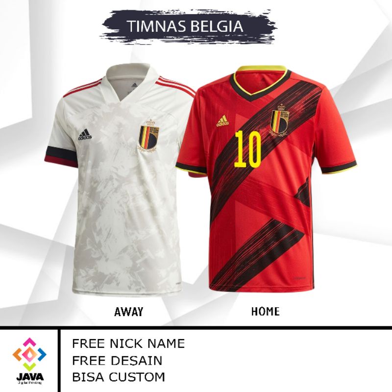 BELGIUM NATIONAL TEAM JERSEY BELGIA บ้าน AWAY FOOTBALL JERSEY 2021 เกรด ORI พิมพ์เต็มฟรี NICK NAME