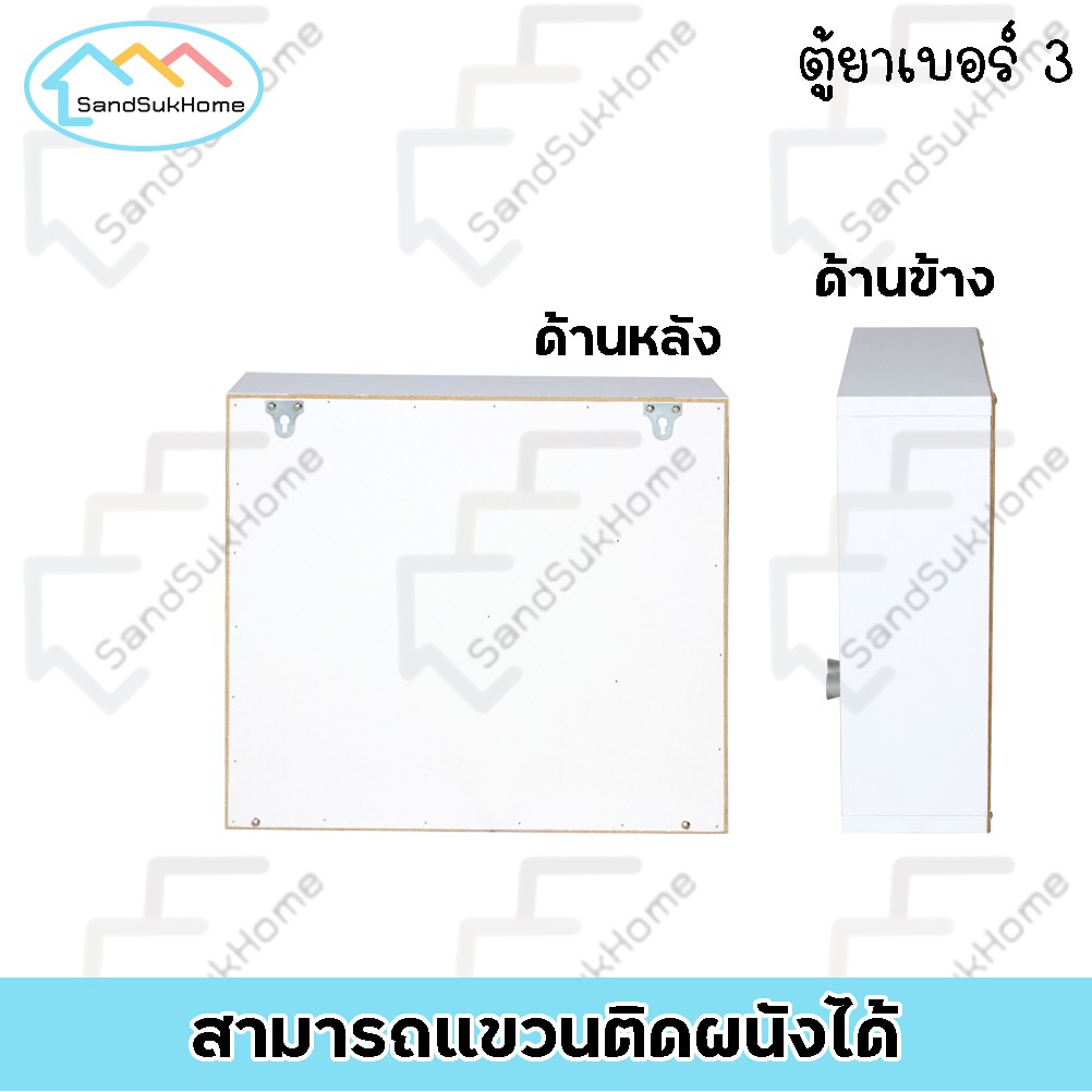 SandSukHome ตู้ยาสามัญประจำบ้าน ติดผนัง ชั้นวางของ กล่องเก็บของ จัดระเบียบเก็บยาให้เป็นที่ รูปที่ 4