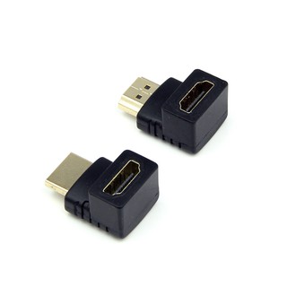 HDMI Wellcore/oem ตัวต่อสาย HDMI แบบงอ สำหรับพื้นที่แคบในการเสียบช่อง HDMI ของทีวี (สีดำ)