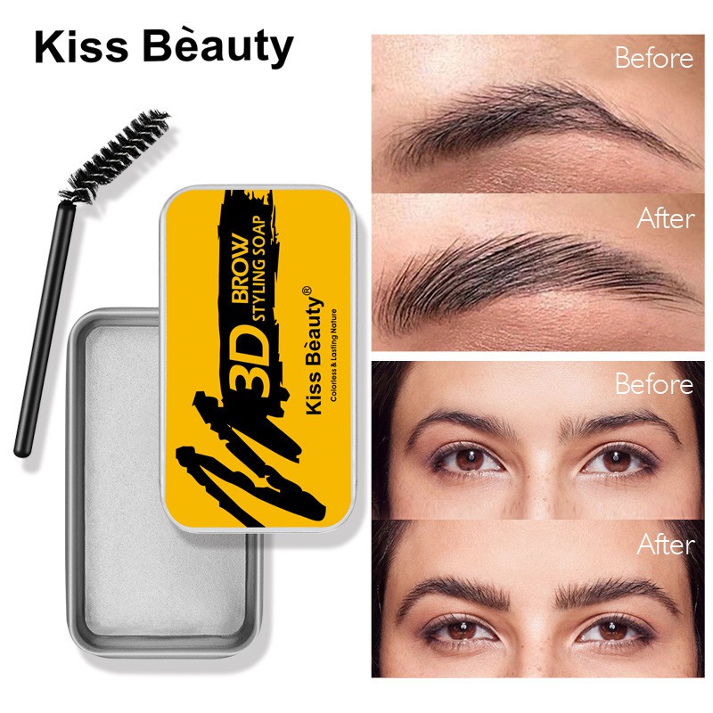Kiss Beauty Brow 3D แว็กซ์ปัดคิ้วตั้ง ปัดคิ้วฟู งานคิ้ว Styling Soap Jelly Eyebrow Shape Mascara​