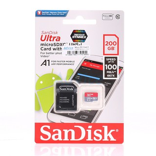 Micro SD 200GB Class10 SanDisk ULTRA (100 MB/s.)