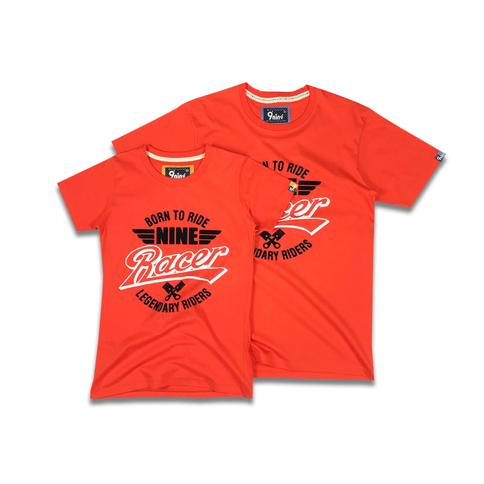 9nine เสื้อสกรีนกำมะหยี่ รุ่น VL437 (สีส้ม)