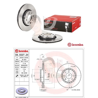 09 5527 24 จานเบรค ล้อ F (ยี่ห้อ BREMBO) รุ่น Std OPEL Corsa B 1.6 ปี1993-&gt;