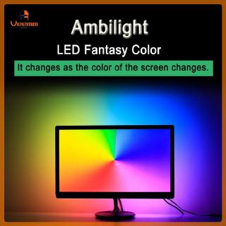 Diy Ambilight Tv Usb Ws 2812 B ไฟ Led สําหรับตกแต่งบ้าน ( Veemm )