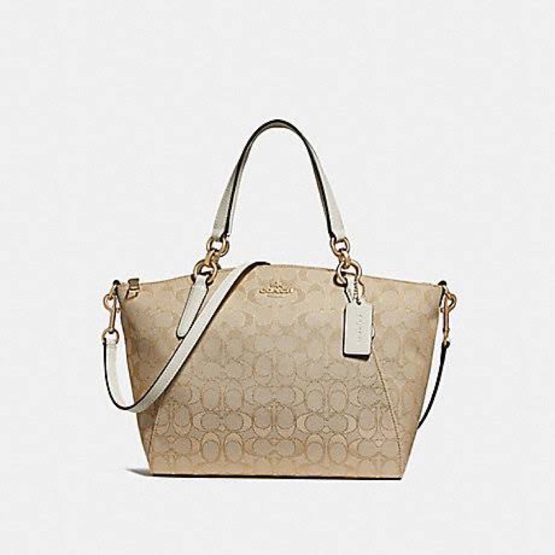 (แท้ 100 %) Coach mini kelsey satchel - Light Khaki/Chalk