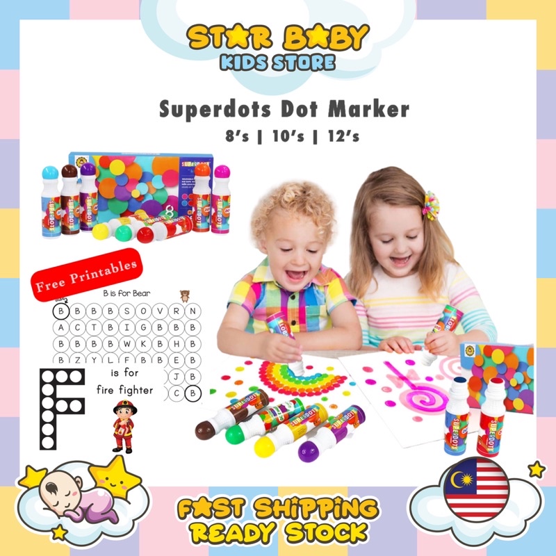 Superdots Dot Dot Marker Dot Dot Pen Art Marker Dot Color Book Kolor Pen Mewarna Buku Mewarna Luisan