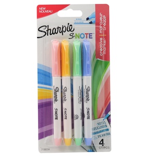 ปากกาเน้นข้อความ Sharpie S-NOTE แพ็ค 4 ด้าม บาร์โค้ดสินค้า 3026981382345