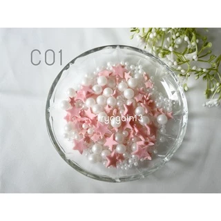 น้ำตาลตกแต่งเค้ก ตกแต่งคัพเค้ก กินได้คละแบบ สีน่ารักมาก 30g