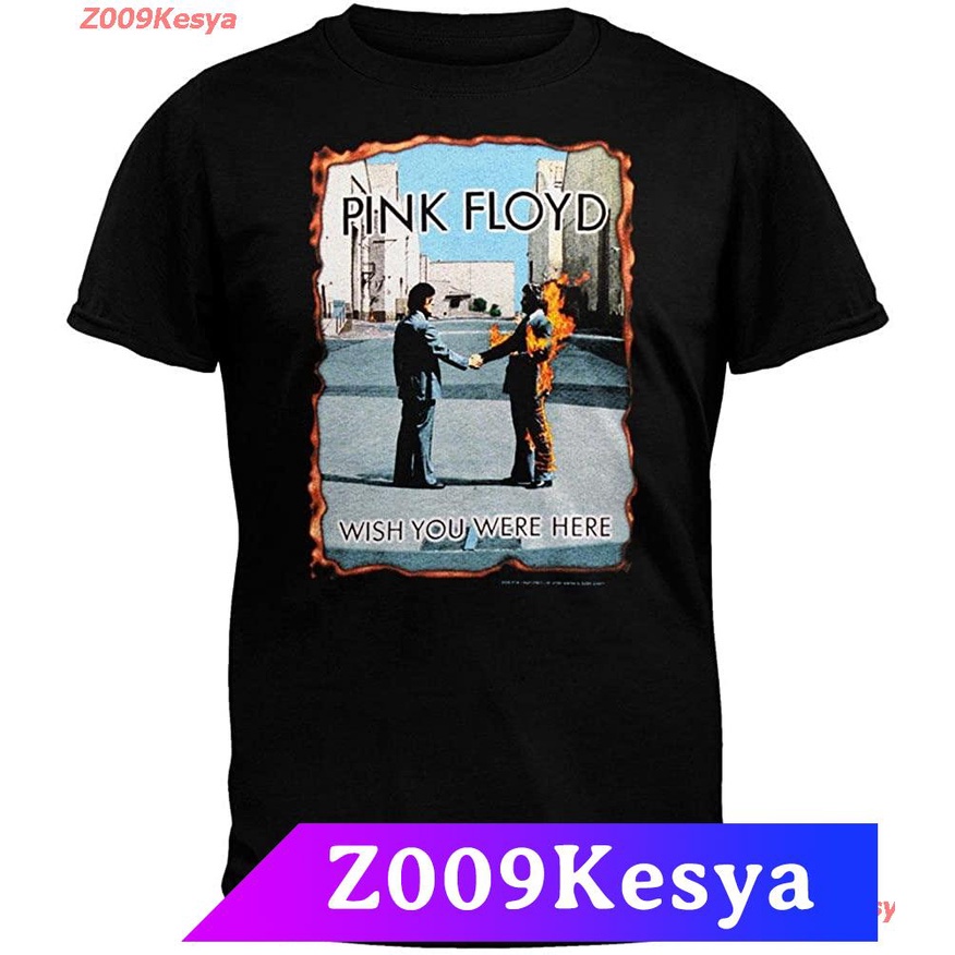 Z009Kesya เสื้อยืดสีพื้น Pink Floyd - Mens Wish You Were Here Burnt T-Shirt discount Pink Floyd พิงค์ฟรอยด์