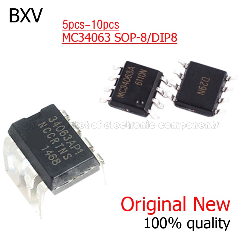 10PCS MC34063API DIP-8 MC34063AP1 MC34063 DIP8 34063API IC MC34063A SOP-8 MC34063ADR SOP8 วงจรรวม