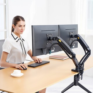 ขาตั้งจอคอมพิวเตอร์แบบ 2 จอ รุ่น NB F160(รองรับจอขนาด17-30 นิ้ว)PC Monitor Arm Adjustable Gas Spring Full Motion Desktop