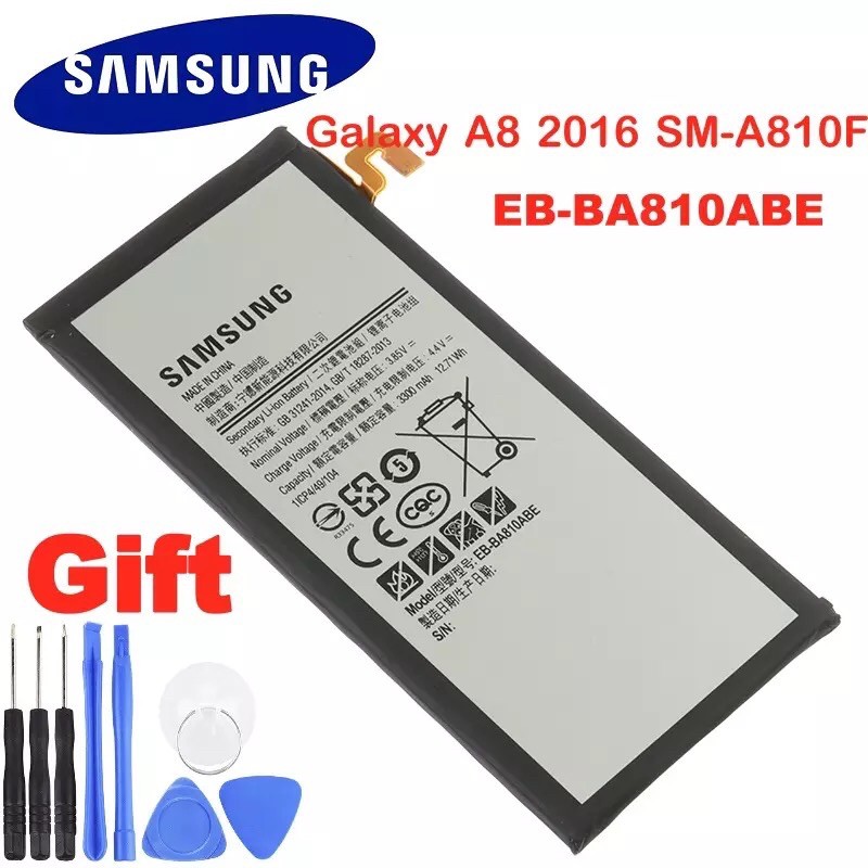 แบตเตอรี่ EB-BA810ABE Samsung 3300MAhสำหรับSamsung Galaxy A8 2016 SM-A810F A810F A810เปลี่ยนแบตเตอรี