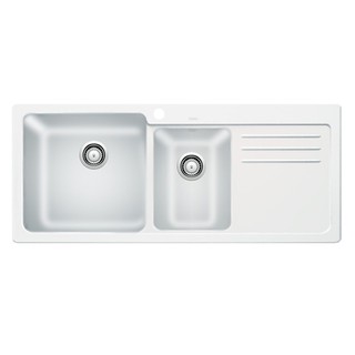 Embedded sink SINK BUILT 2BOWL1DRAIN BLANCO NAYA 8 495.39.142 WHITE Sink device Kitchen equipment อ่างล้างจานฝัง ซิงค์ฝั