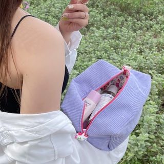 Corduroy pouch bag 00 - miss.girls กระเป๋าเครื่องสำอาง กระเป๋าใส่ของจุกจิก ⚠️ สินค้าล็อตใหม่สีซิปเป็นสีชมพูอ่อน